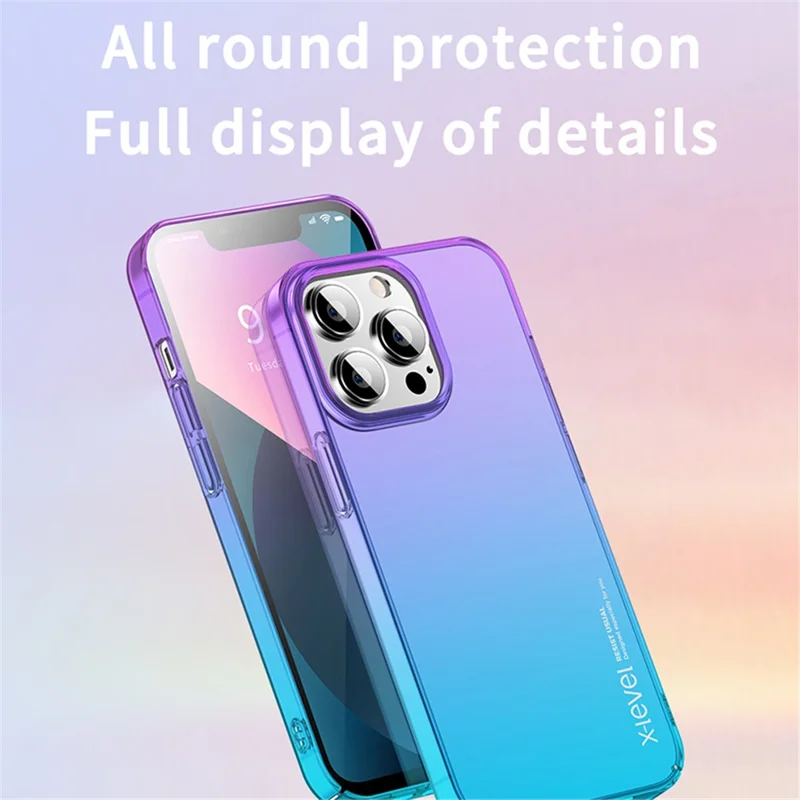 X-LEVEL For iPhone 15 Pro Max Colorful Series Hard PC Back Protector Case Color Splicing Phone Cover - Orange