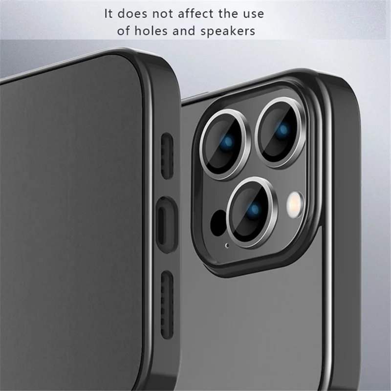 X-LEVEL Pour iPhone 15 Pro Max Coque de téléphone transparente anti-chute Electroplacage Étui TPU souple - Noir