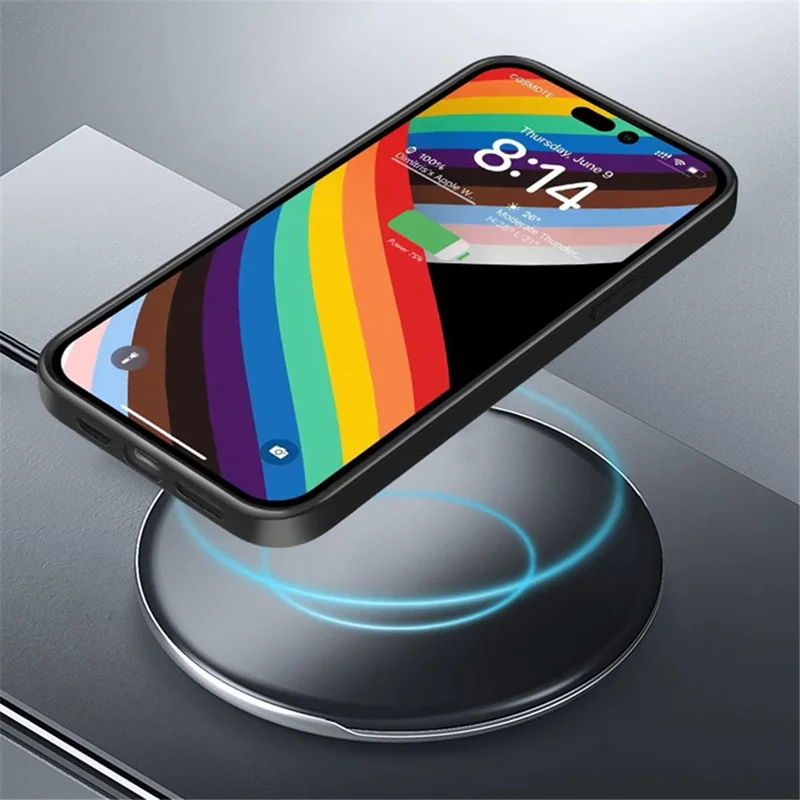 X-LEVEL Pour iPhone 15 Pro Max Coque de téléphone transparente anti-chute Electroplacage Étui TPU souple - Noir