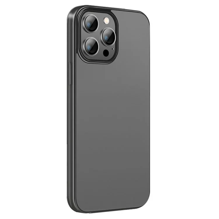 X-LEVEL For iPhone 15 Pro Transparent Anti-fingerprint Phone Cover Electroplating Soft TPU Case - Black