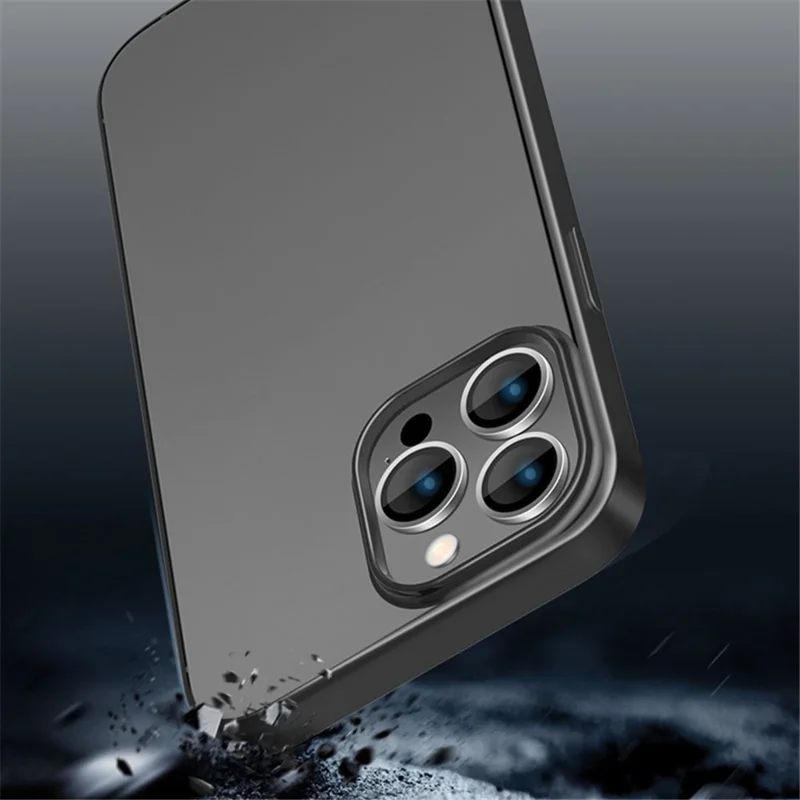 X-LEVEL för iPhone 15 Pro Transparent Antiblixt-hölje med Elektroplätering i Mjuk TPU - Midnattsgreen