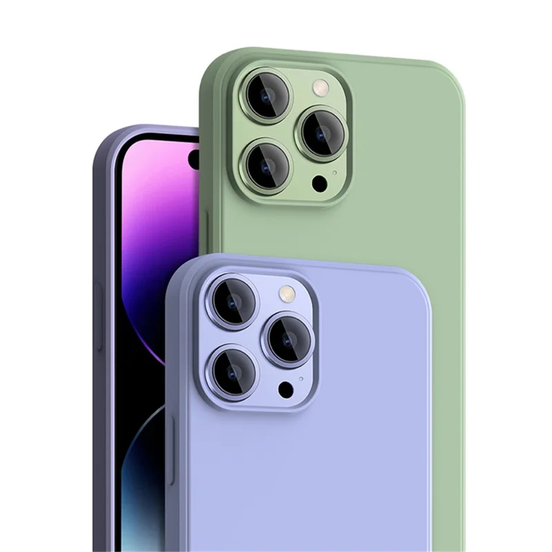 X-LEVEL For iPhone 15 Pro Soft TPU Phone Case Liquid Silicone Texture Shockproof Cover - Midnight Green
