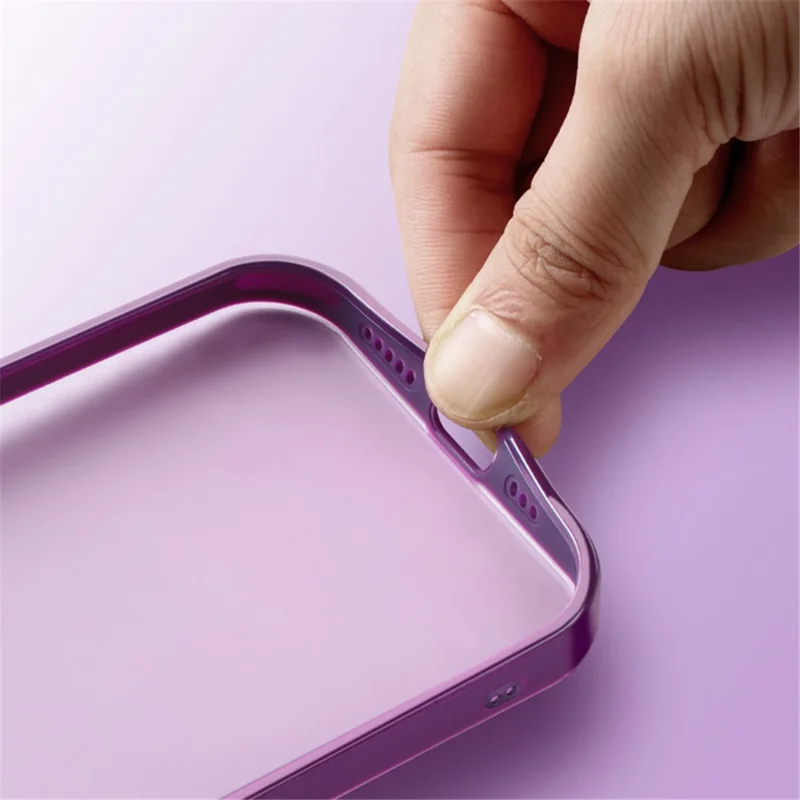X-LEVEL For iPhone 15 Pro PC+TPU Phone Case Camera Frame Kickstand Matte Back Cover - Purple