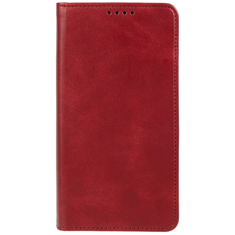 Funda de cuero sintético tipo flip para Motorola Moto G14 4G, cartera con soporte, textura de piel de ternera, cierre magnético, cubierta de teléfono - Rojo
