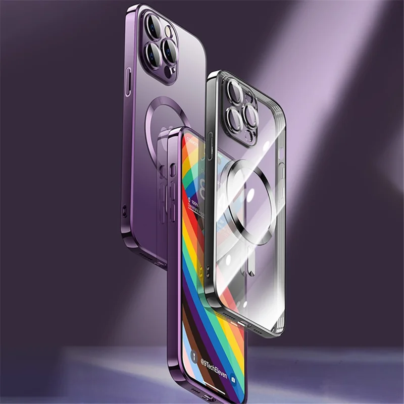 Электрохромный чехол из закаленного стекла X-LEVEL Slim для iPhone 15, совместимый с MagSafe - черный