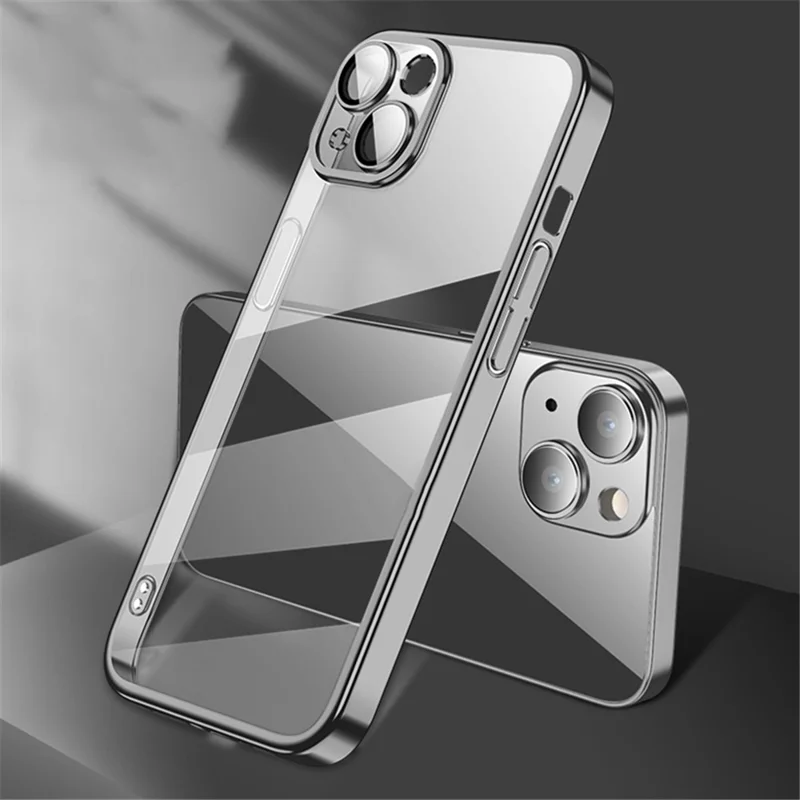X-LEVEL TPU+PC Phone Case for iPhone 15 Electroplating Slim Cover Camera Lens Film Integrated Phone Case - Black