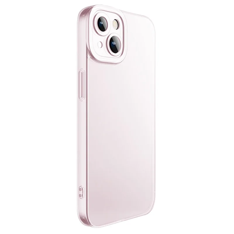 X-LEVEL For iPhone 15 Matte Phone Case Tempered Glass+TPU Lens All-Inclusive Protection Cover - Pink