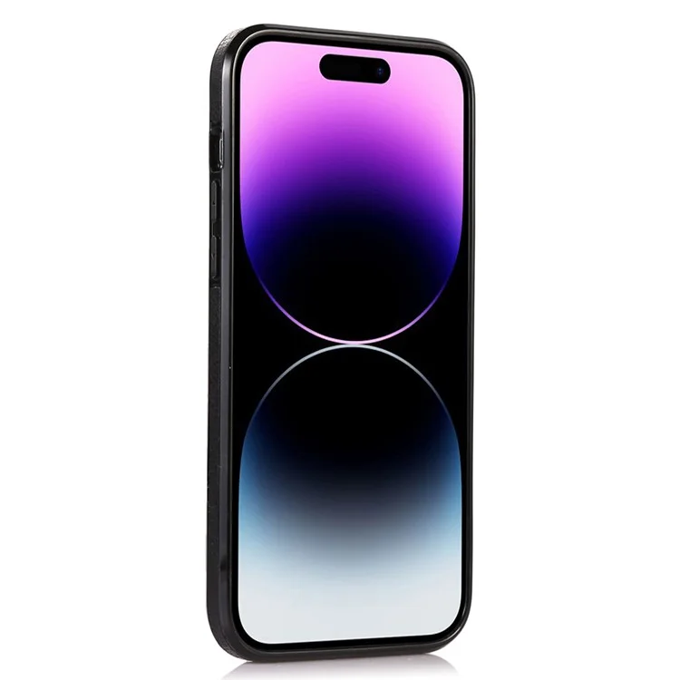 Custodia per iPhone 15 Pro Max in PU+TPU, antiurto, sottile, anti-caduta, con visualizzazione del logo del telefono - Nero