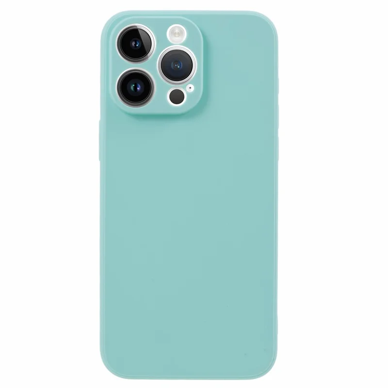 Straight Edge Phone Case for iPhone 15 Pro Soft TPU Lens Precise Cutout Protection Cover - Baby Blue