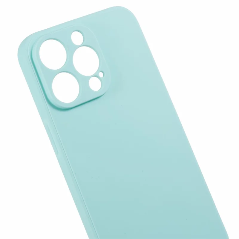 Straight Edge Phone Case for iPhone 15 Pro Soft TPU Lens Precise Cutout Protection Cover - Baby Blue