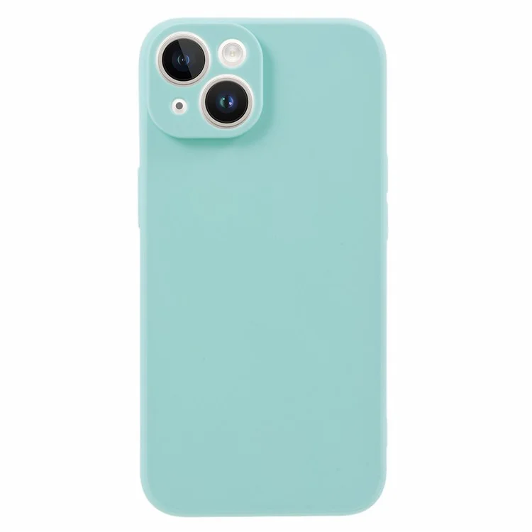 Pour iPhone 15 Straight Edge Phone Case Soft TPU Lens Precise Cutout Anti-scratch Cover - Baby Blue