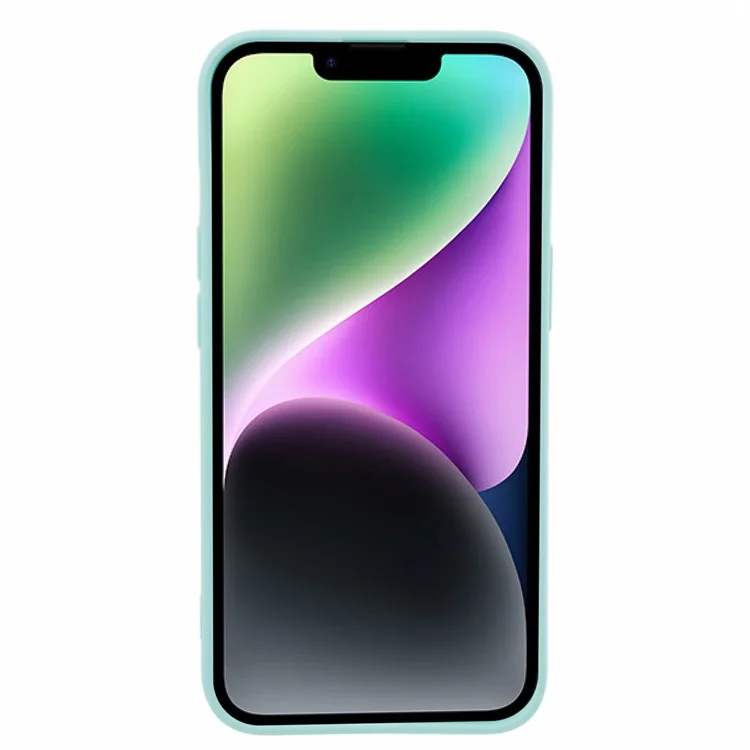 Pour iPhone 15 Straight Edge Phone Case Soft TPU Lens Precise Cutout Anti-scratch Cover - Baby Blue