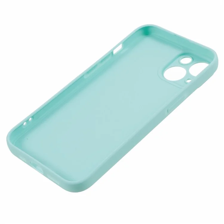 Pour iPhone 15 Straight Edge Phone Case Soft TPU Lens Precise Cutout Anti-scratch Cover - Baby Blue
