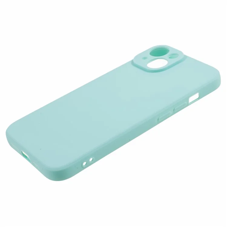 Pour iPhone 15 Straight Edge Phone Case Soft TPU Lens Precise Cutout Anti-scratch Cover - Baby Blue
