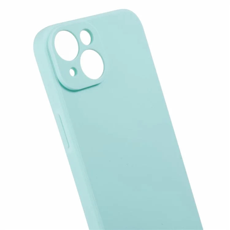 Pour iPhone 15 Straight Edge Phone Case Soft TPU Lens Precise Cutout Anti-scratch Cover - Baby Blue
