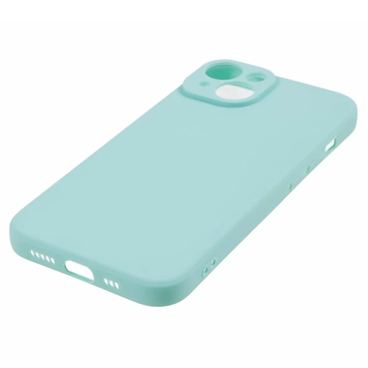 For iPhone 15 Plus Lens Precise Cutout Phone Case Straight Edge TPU Shockproof Cover - Baby Blue