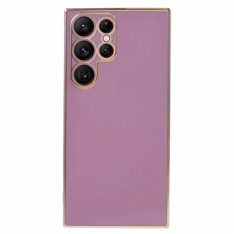 Для Samsung Galaxy S23 Ultra Глянцевый чехол для телефона 6D с электроплатированными краями Мягкий ТПУ-чехол - Фиолетовый
