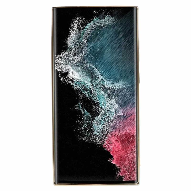 For Samsung Galaxy S23 Ultra Glossy Phone Case 6D Electroplated Edges Soft TPU Cover - Cyan