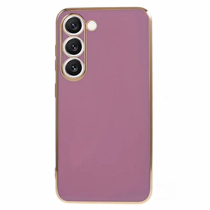Shockproof TPU Phone Case for Samsung Galaxy S22 5G Electroplating 6D Glossy Phone Cover - Purple