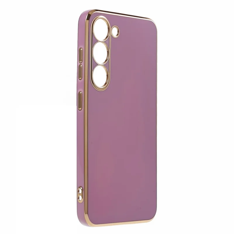 Shockproof TPU Phone Case for Samsung Galaxy S22 5G Electroplating 6D Glossy Phone Cover - Purple