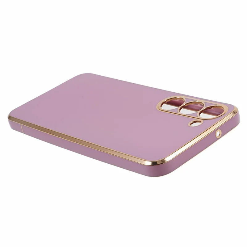 Shockproof TPU Phone Case for Samsung Galaxy S22 5G Electroplating 6D Glossy Phone Cover - Purple