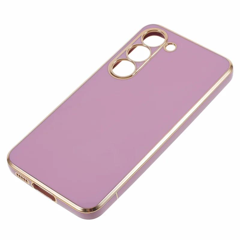 Anti-scratch TPU Phone Case for Samsung Galaxy S23 Electroplating 6D Glossy Cell Phone Back Cover - Purple