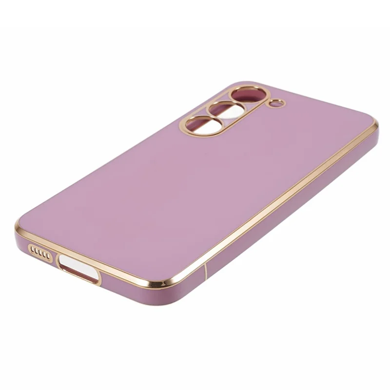 Anti-scratch TPU Phone Case for Samsung Galaxy S23 Electroplating 6D Glossy Cell Phone Back Cover - Purple