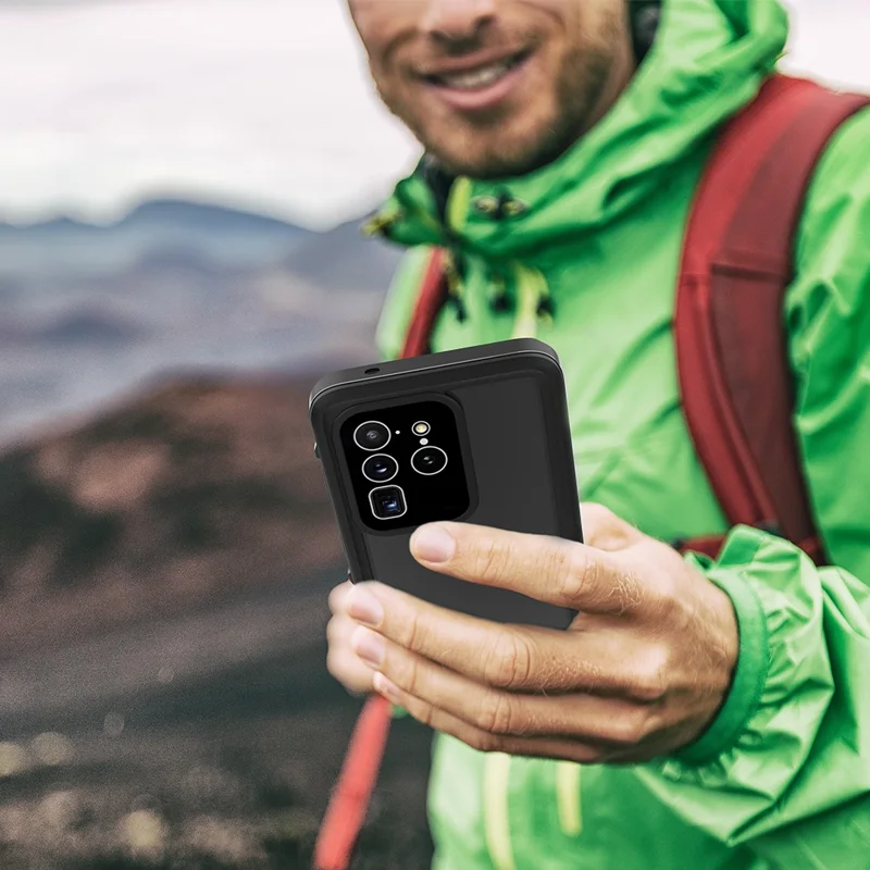 REDPEPPER Für Samsung Galaxy S20 Ultra IP68 wasserdichte Hülle Schwimmen Tauchen Klare Rückseite Handyhülle [Unterstützung Fingerabdruck-Entsperrung] - Grün