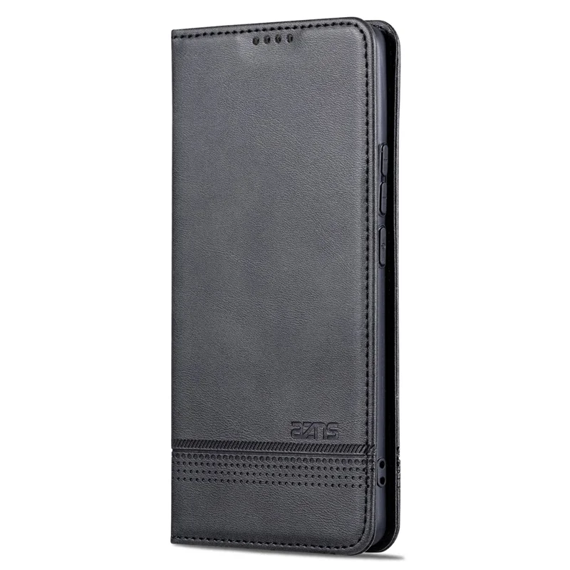 AZNS For Oppo Reno10 5G (Global) / Reno10 Pro 5G (Global) Phone Case Wallet Stand PU Leather Cowhide Texture Cover - Black