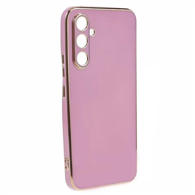 For Samsung Galaxy A25 5G (Global) (161.0 x 76.5 x 8.3mm) Glossy TPU Phone Case 6D Electroplated Shockproof Flexible Cover - Purple