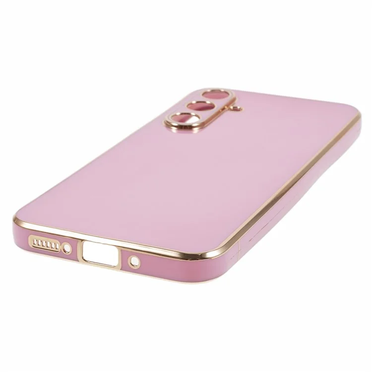 For Samsung Galaxy A25 5G (Global) (161.0 x 76.5 x 8.3mm) Glossy TPU Phone Case 6D Electroplated Shockproof Flexible Cover - Purple
