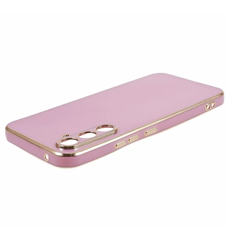For Samsung Galaxy A25 5G (Global) (161.0 x 76.5 x 8.3mm) Glossy TPU Phone Case 6D Electroplated Shockproof Flexible Cover - Purple