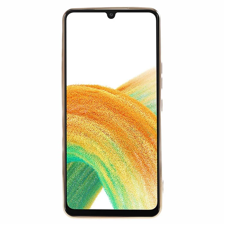 For Samsung Galaxy A33 5G Glossy Shockproof Protective Case 6D Electroplating TPU Phone Cover - White