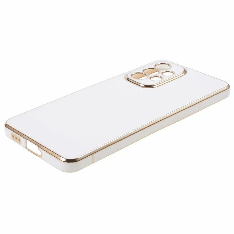 For Samsung Galaxy A33 5G Glossy Shockproof Protective Case 6D Electroplating TPU Phone Cover - White