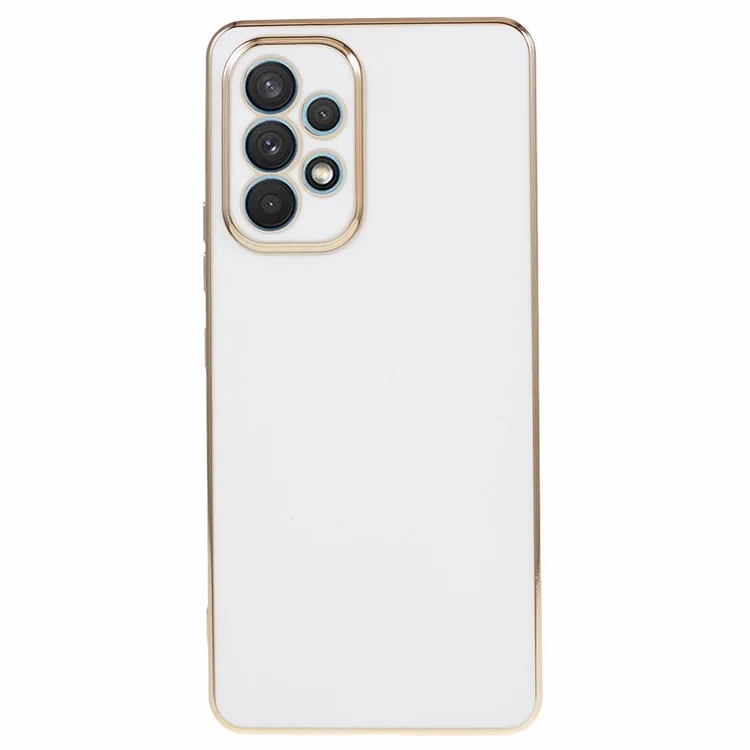 For Samsung Galaxy A53 5G Slim Fit Soft TPU Phone Case Glossy 6D Electroplating Back Cover - White