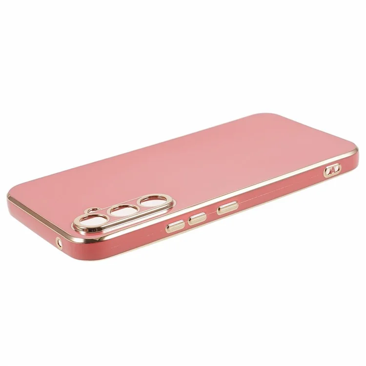 Custodia di Protezione Del Telefono Per Samsung Galaxy A34 5g, Morbido TPU Glossy 6D Electroplating Back Cover - Rosso