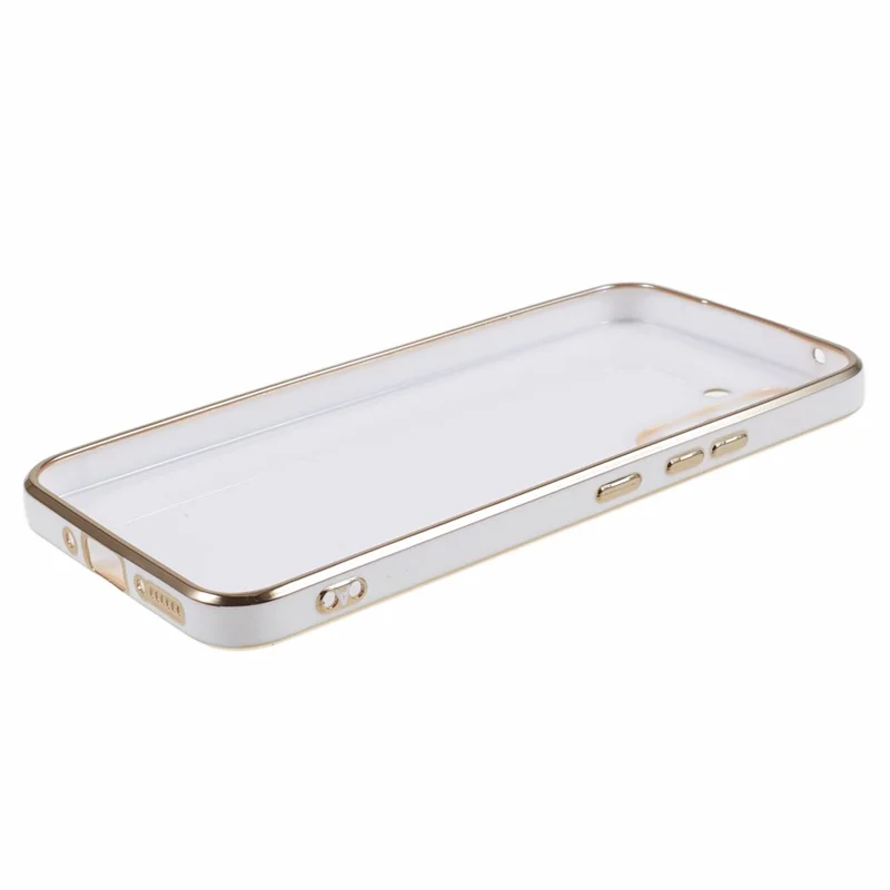 Soft TPU Case for Samsung Galaxy S23 FE , Glossy 6D Electroplating Phone Protective Back Cover - White