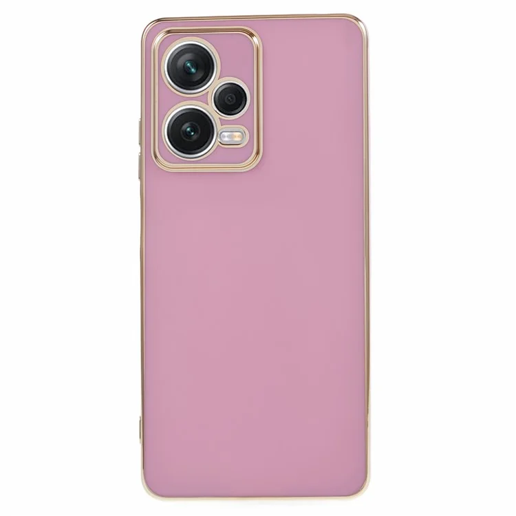 For Xiaomi Redmi Note 12 Pro 5G Glossy TPU Phone Case Camera Protection 6D Electroplating Cover - Purple