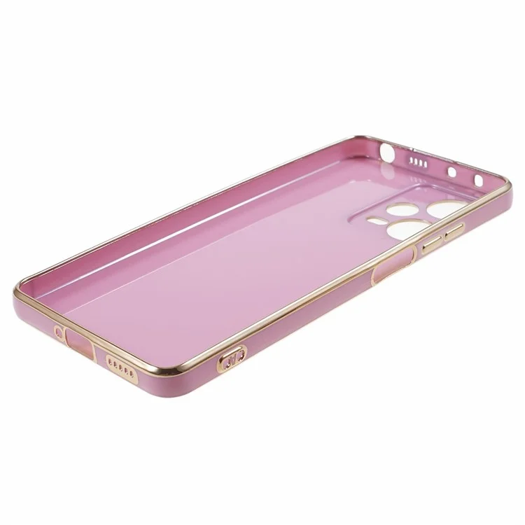 For Xiaomi Redmi Note 12 Pro 5G Glossy TPU Phone Case Camera Protection 6D Electroplating Cover - Purple