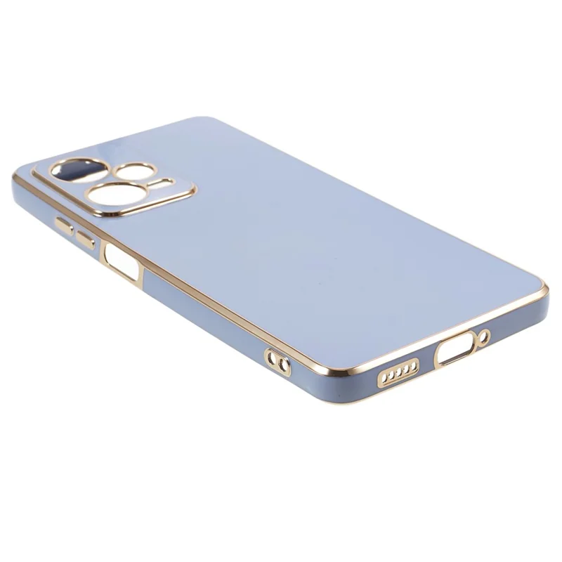 For Xiaomi Redmi Note 12 Pro 5G Glossy TPU Phone Case Camera Protection 6D Electroplating Cover - Blue