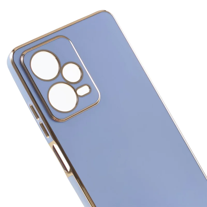 For Xiaomi Redmi Note 12 Pro 5G Glossy TPU Phone Case Camera Protection 6D Electroplating Cover - Blue