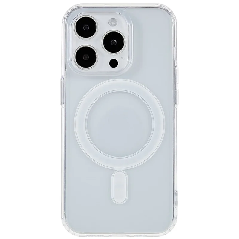Para iPhone 15 Pro Capa Transparente Antiarranhões Acrilico+TPU Compatível com MagSafe
