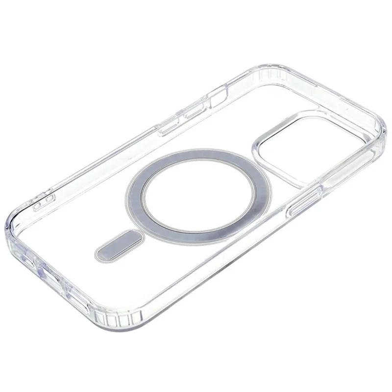 Para iPhone 15 Pro Capa Transparente Antiarranhões Acrilico+TPU Compatível com MagSafe