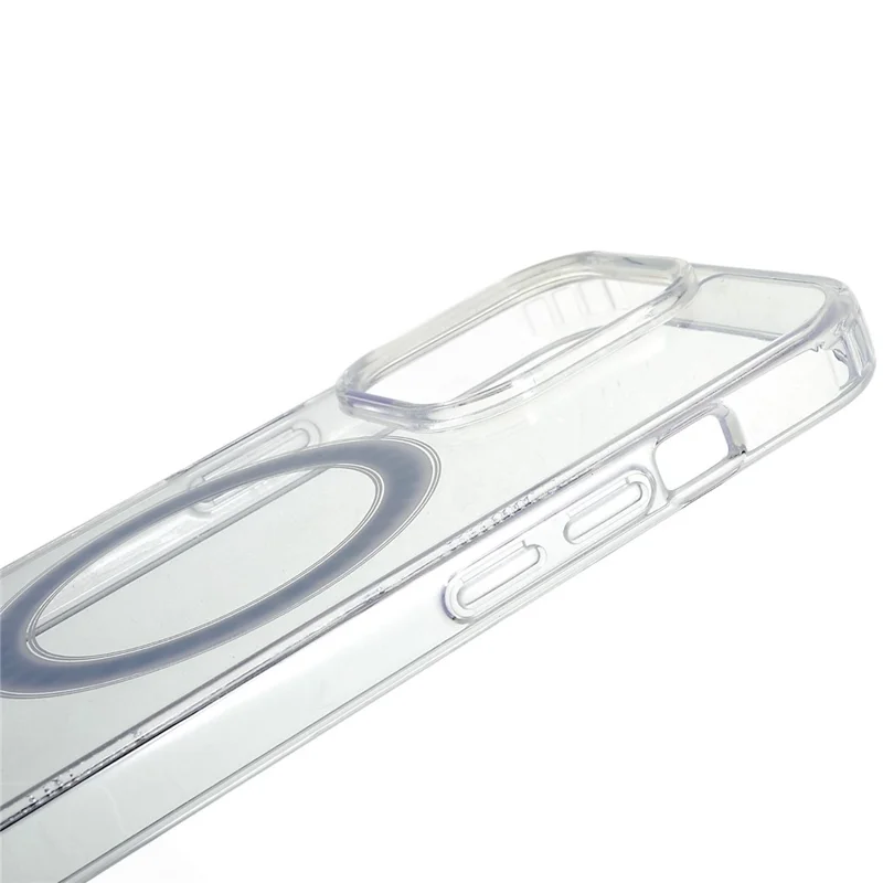 For iPhone 15 Pro Max Clear Protective Cover Acrylic+TPU Magnetic Phone Case Compatible with MagSafe