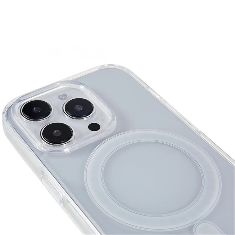 For iPhone 15 Pro Max Clear Protective Cover Acrylic+TPU Magnetic Phone Case Compatible with MagSafe
