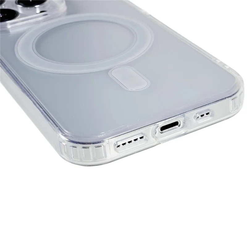 For iPhone 15 Pro Max Clear Protective Cover Acrylic+TPU Magnetic Phone Case Compatible with MagSafe