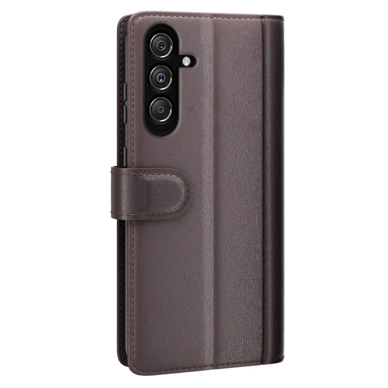 For Samsung Galaxy F34 5G / M34 5G Case Genuine Split Leather Phone Cover with Wallet Stand - Brown