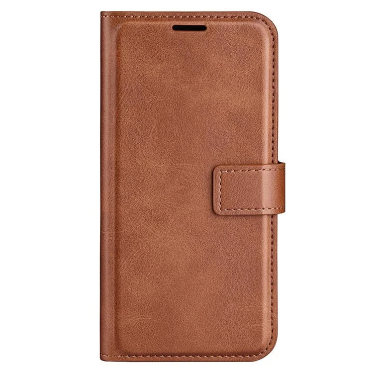 Pour Samsung Galaxy F34 5G / M34 5G Calf Texture Wallet Stand Cell Phone Cover Magnetic Closure PU Leather Case - Light Brown