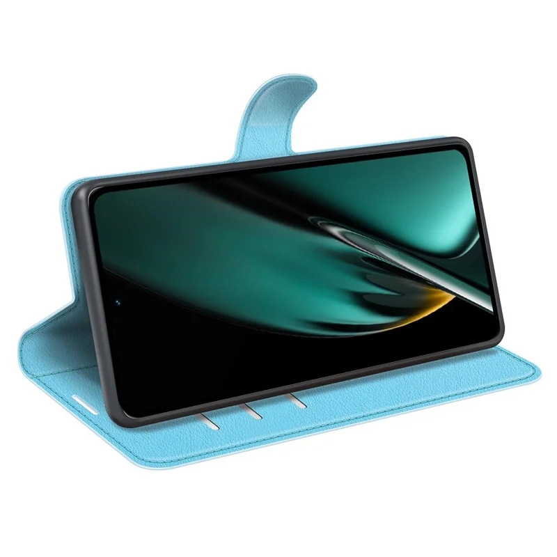 Phone Case For Oppo K11 5G Wallet Litchi Texture Shell Anti-Scratch Stand PU Leather Phone Cover - Blue