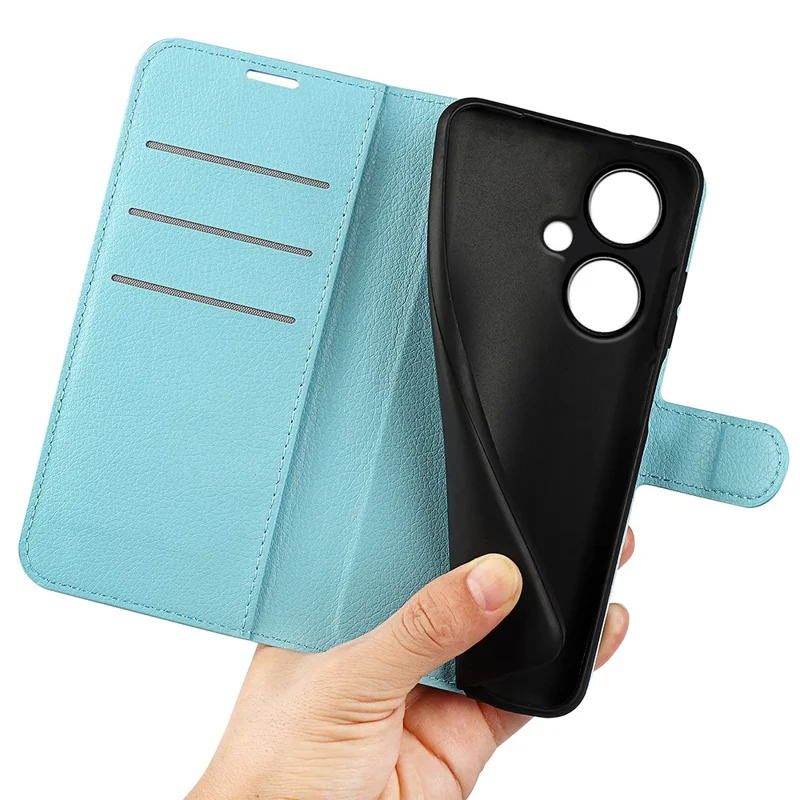 Phone Case For Oppo K11 5G Wallet Litchi Texture Shell Anti-Scratch Stand PU Leather Phone Cover - Blue